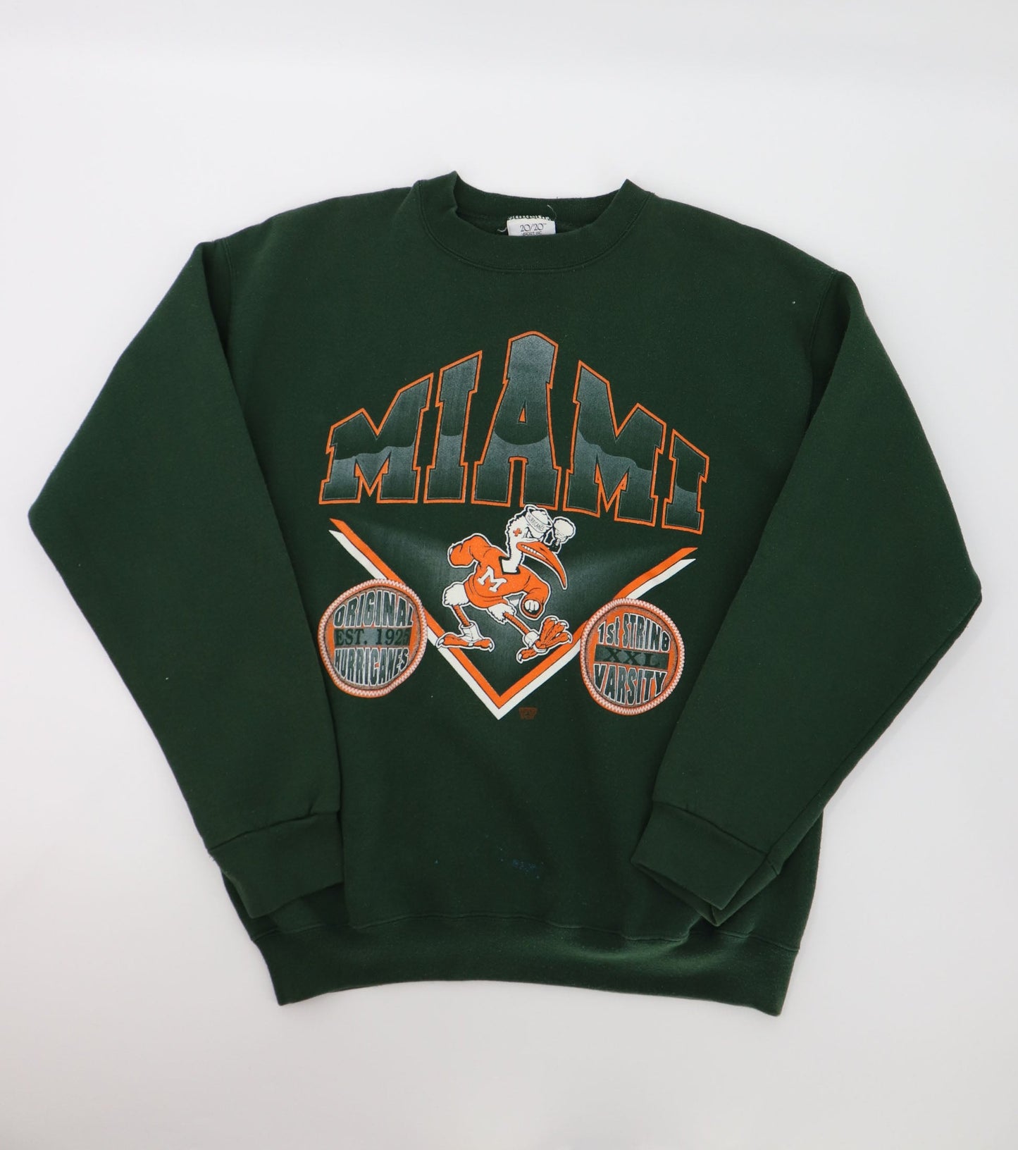 MIAMI HURRICANES FOOTBALL CREW SWEATER MADE IN USA (L)