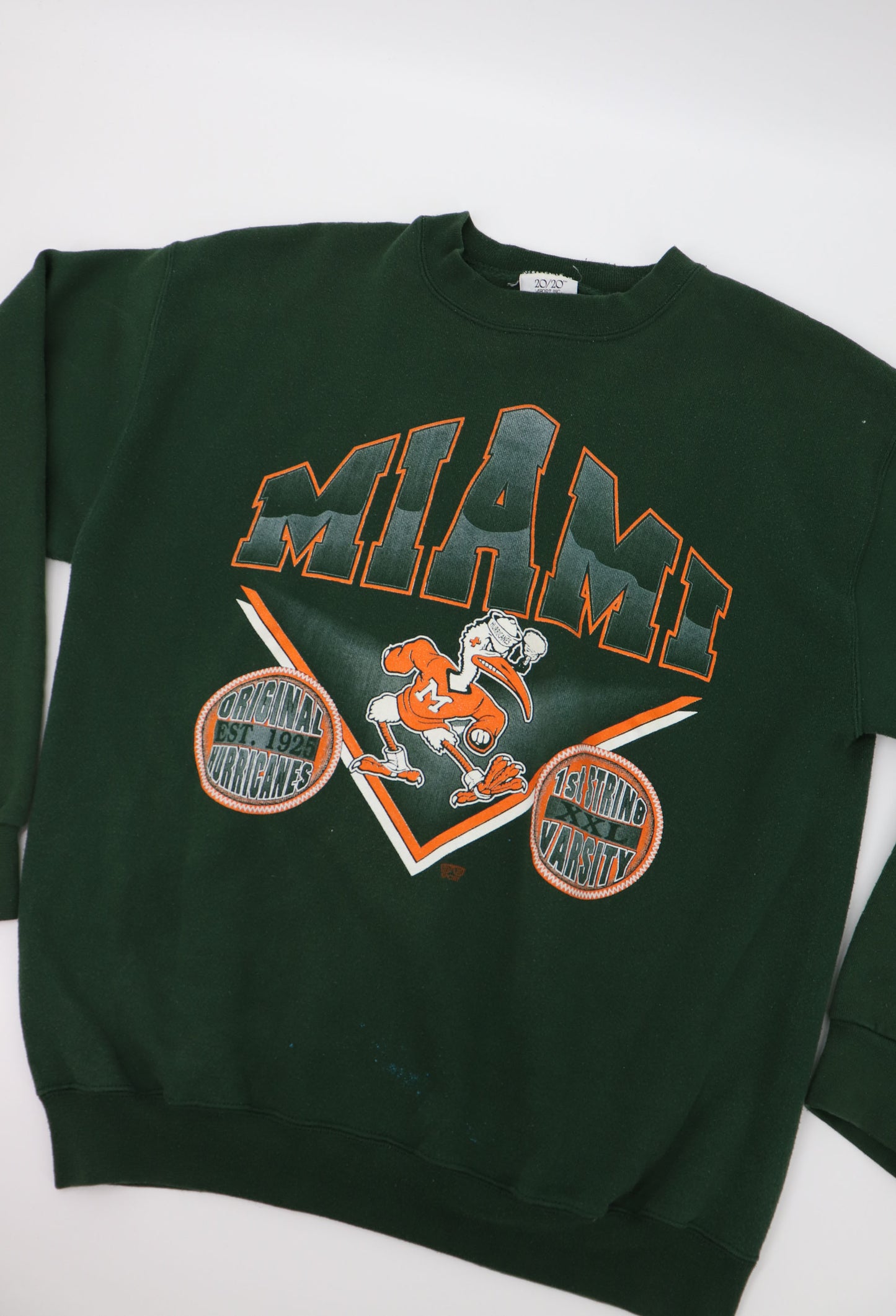 MIAMI HURRICANES FOOTBALL CREW SWEATER MADE IN USA (L)