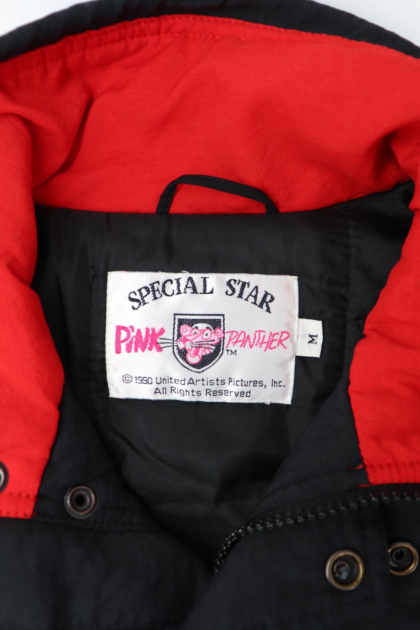 VINTAGE PINK PANTHER ZIP PUFF JACKET 1990 (M)