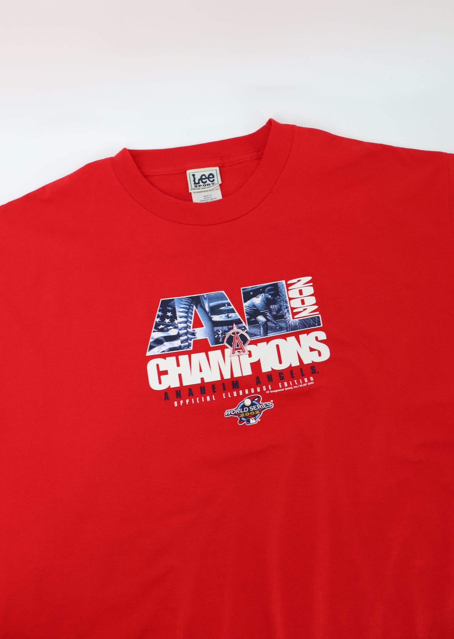 ANAHEIM ANGELS CHAMPIONS 2002 WORLD SERIES TEE (2XL)