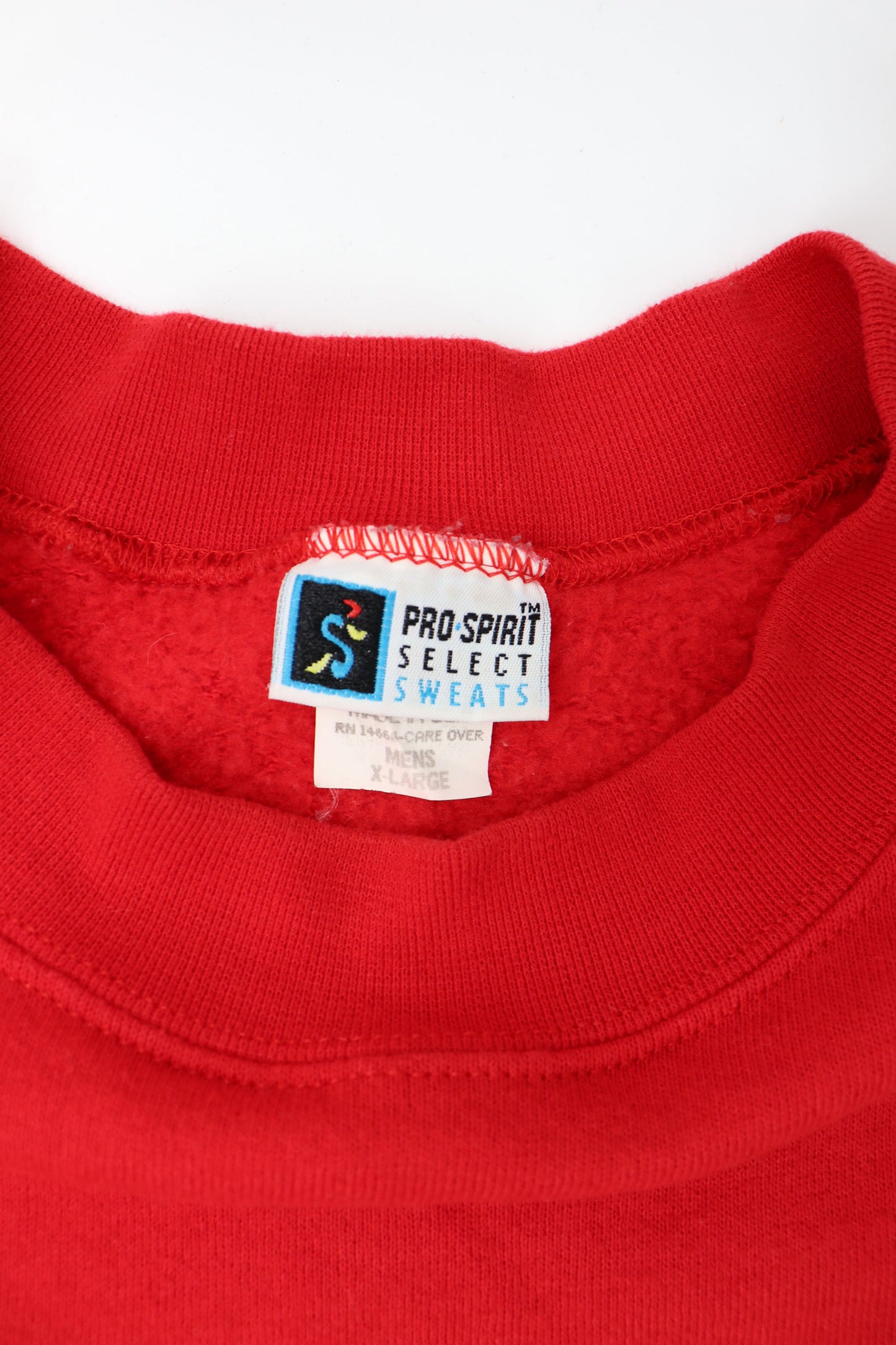 VINTAGE PRO SPIRIT RED CREW SWEATER MADE IN USA (XL)