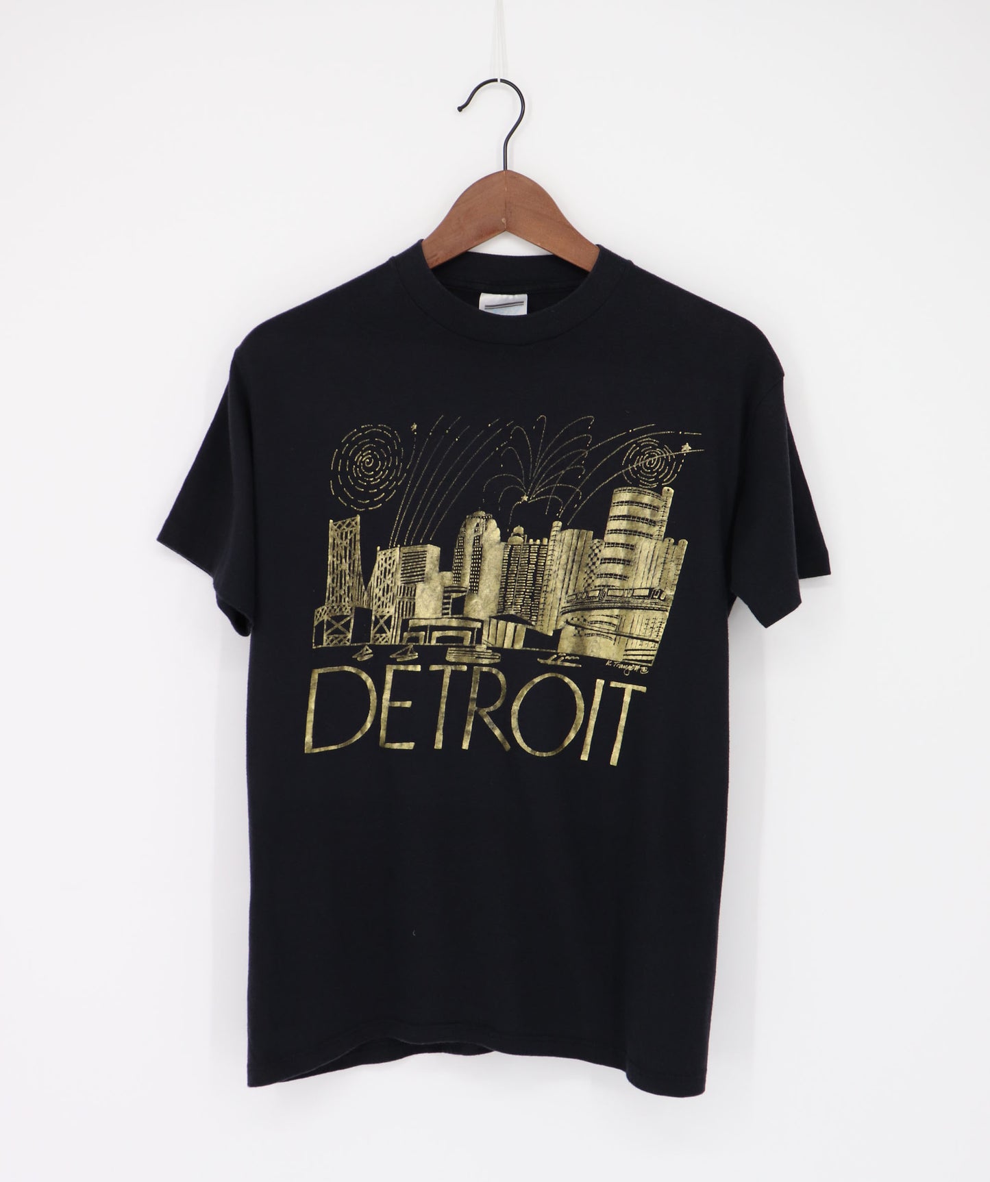 VINTAGE DETROIT SINGLE STITCHED TEE MADE IN USA (M)