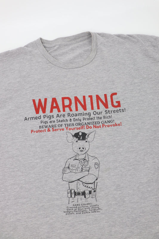 ARMED PIGS WARNING TEE (XL)