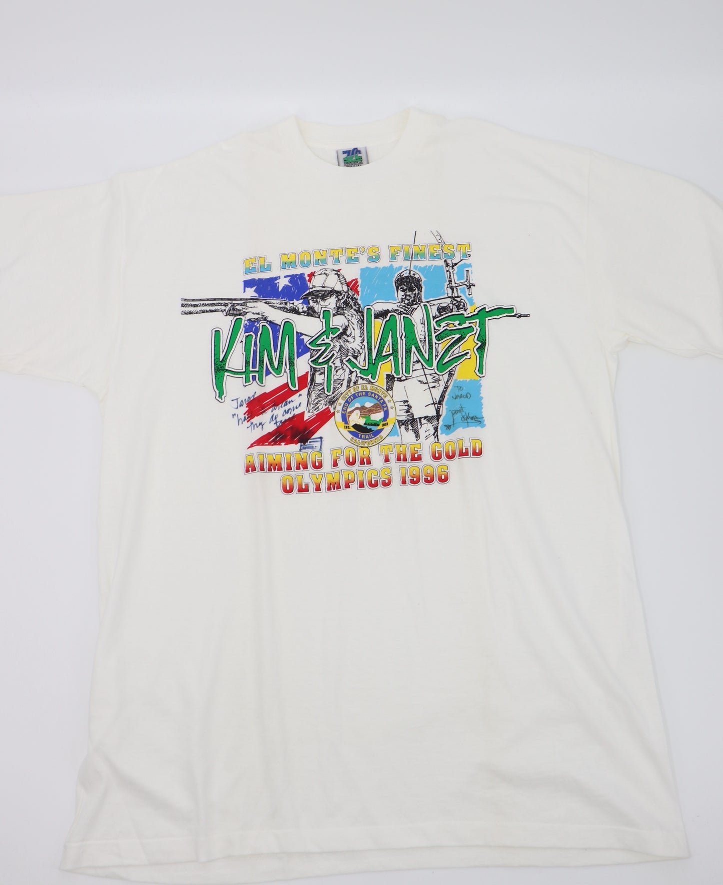 VINTAGE EL MONTE KIM & JANET OLYMPICS 1996 SINGLE STITCHED TEE (XL)