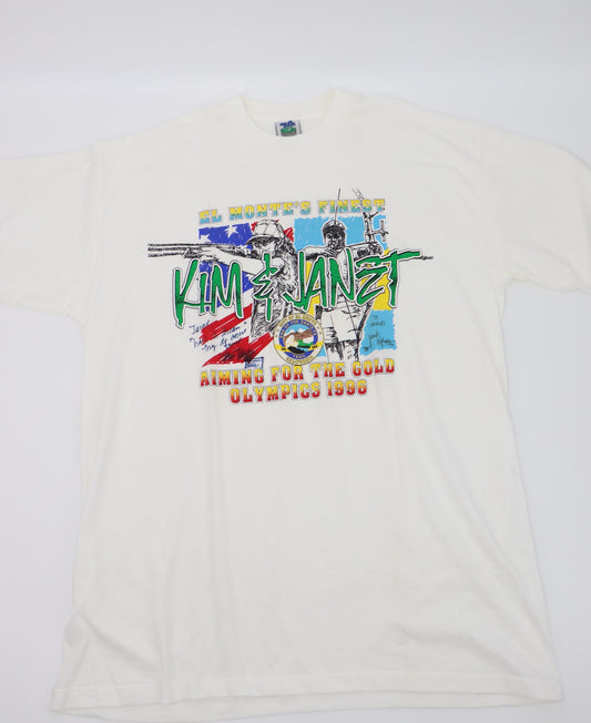 VINTAGE EL MONTE KIM & JANET OLYMPICS 1996 SINGLE STITCHED TEE (XL)